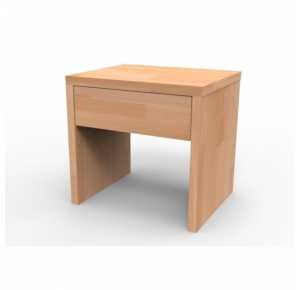 Nočný stolík z masívu UNI so zásuvkou, BUK prírodný Obrázok pre Nočný stolík z masívu UNI so zásuvkou, BUK prírodný