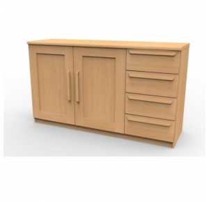 Praktická masívna komoda P3DDZ, BUK prírodný Obrázok pre Praktická masívna komoda P3DDZ, BUK prírodný