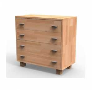Pevná masívna komoda K4Z, BUK prírodný Obrázok pre Pevná masívna komoda K4Z, BUK prírodný