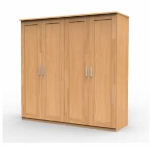 Vysoká masívna skriňa UNI4 DDDD, BUK prírodný Obrázok pre Vysoká masívna skriňa UNI4 DDDD, BUK prírodný