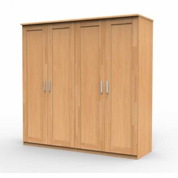 Obrázok pre Vysoká masívna skriňa UNI4 DDDD, BUK prírodný